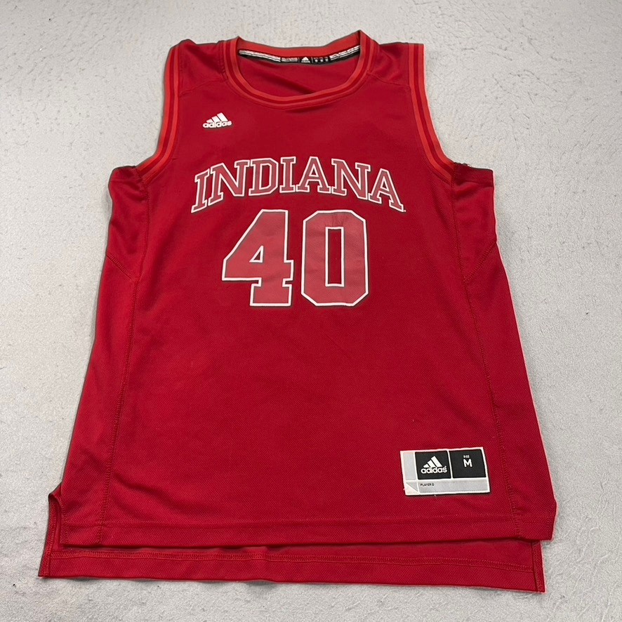 Indiana Hoosiers Jersey Mens Medium Red Adidas Basketball Gym Logo NCAA