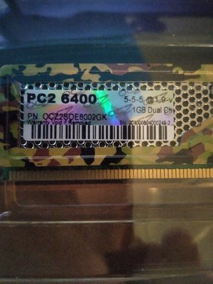 OCZ Reaper Series 2x 1GB PC2-6400 Desktop DIMM DDR2 800 MHz OCZ2SOE8002GK