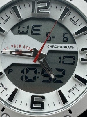 U.S. Polo Assn. Sport Men's US9471 Analog-Digital Cream Band White Watch Face
