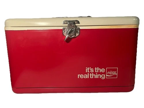 Vintage Coca-Cola Metal Cooler Thermos “It’s The Real Thing” 1950’s Excellent