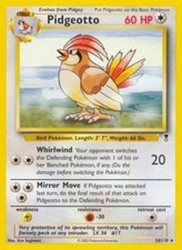 Moderately Played, English Pokemon Regular Pidgeotto - 34/110 - Rare Legendary C