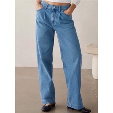 AYR The Hooky Jeans Womens Size 30 Light Wash Pleated Wide Leg Denim