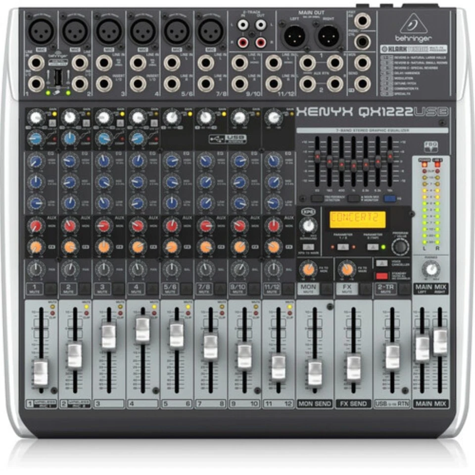 Behringer XENYX QX1222USB Premium Analog 16-Input Mixer with Multi-FX - Image 3 of 4