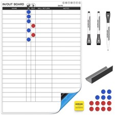 in and Out Adhesive Backing Dry Erase Planner Board for Office Employee