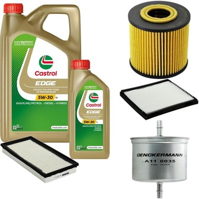 Inspektionspaket Castrol EDGE Titanium 5W-30 LL 6L für Volvo V40 Kombi 2.0 T