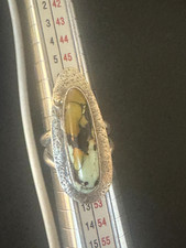 Vintage HR Sterling Silver 14K Gold Accent Southwest Modernist Ring Multi Stone