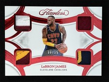 2024-25 Panini Flawless LeBron James #QP-CLE Ruby Quad Patches Cavaliers /15