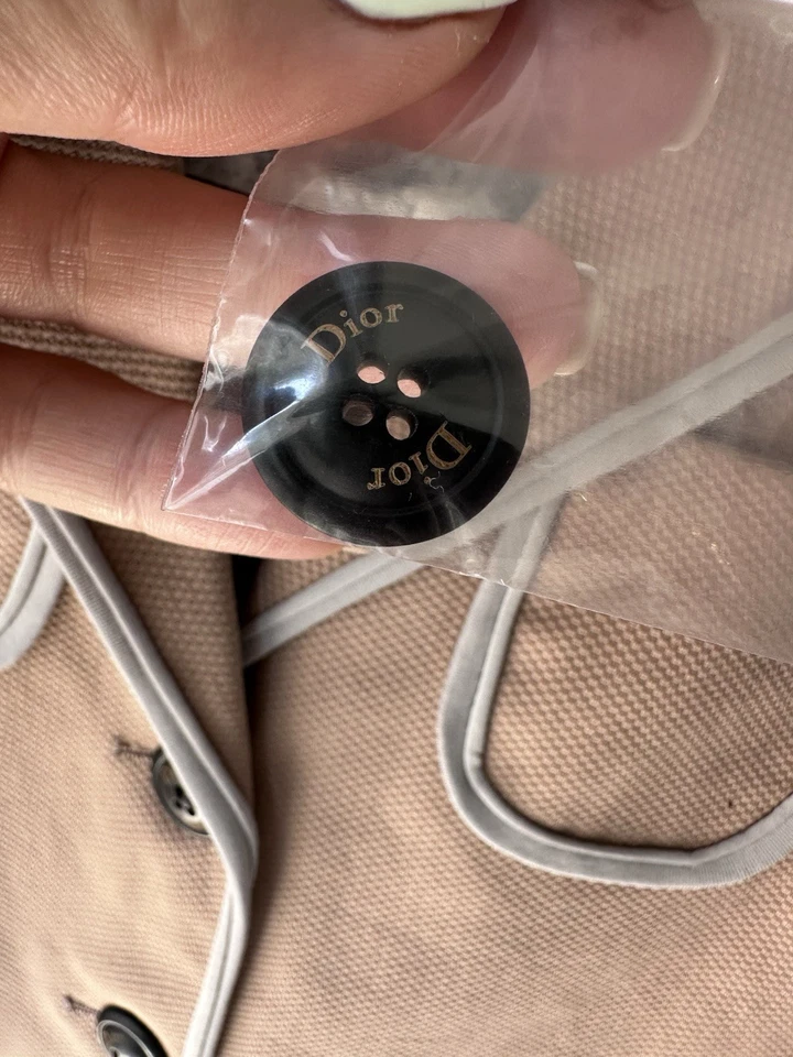 Chaqueta con botones de algodón Dior Christian Dior para niña con ribete en contraste talla 8 Foto 4 de 4