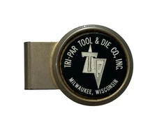 Vintage Tri-Par Tool & Die Co Inc Milwaukee Wisconsin  Black & Gold Money Clip