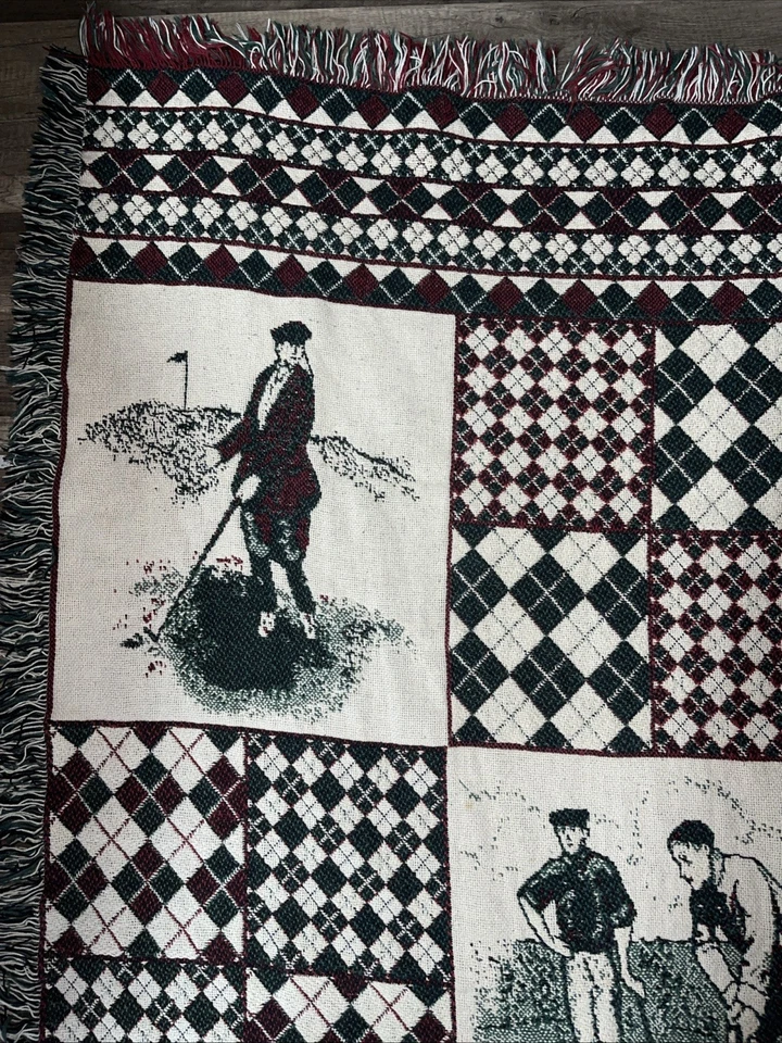 "Manta tapiz de golf tiro de algodón 48""X68"" (E7)" Foto 2 de 4