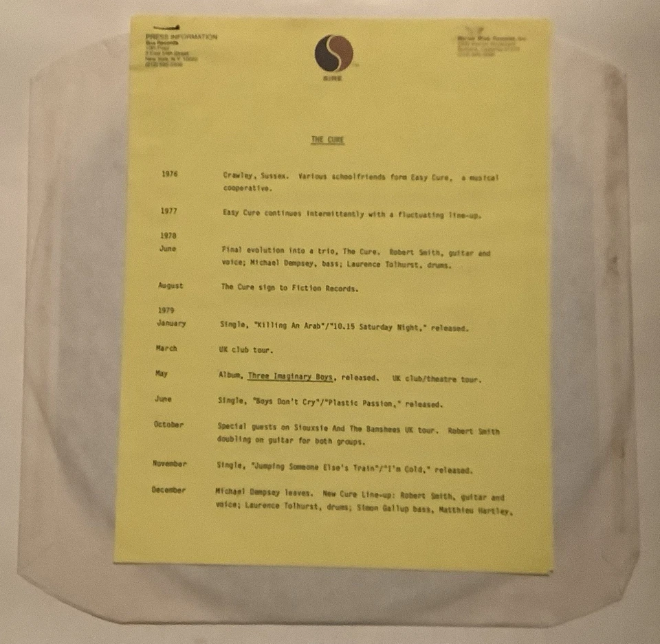 THE CURE Japanese Whisper LP Vinyl GOLD STAMP PROMO Hype Sheet/Press Info RARE!! Foto 4 de 4