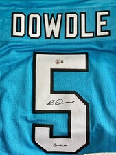 Rico Dowdle Signed Carolina Panthers Blue Custom Jersey - Beckett Witnessed