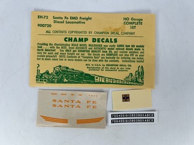 Champion Champ Decals HO #EH-72 Santa Fe EMD Freight Hood Diesel