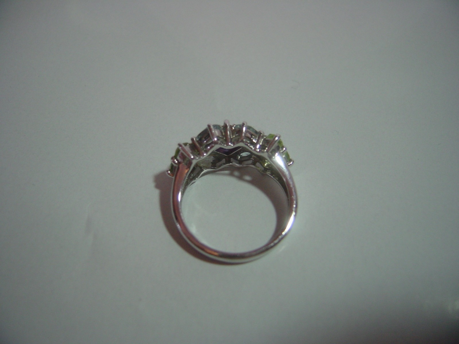 quality Solid Silver Ring-superb peridot-sky blue… - image 6