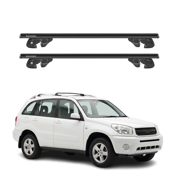 DachträGer GrundtäGer FüR Toyota RAV4 Ii 2001-2005 Alu 90Kg TÜV Schwarz 2Tlg-image