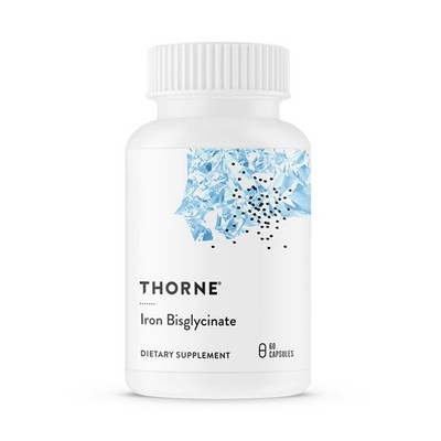 THORNE Iron Bisglycinate 25mg Supplement Chelated Capsules 60 Count Gluten-Free