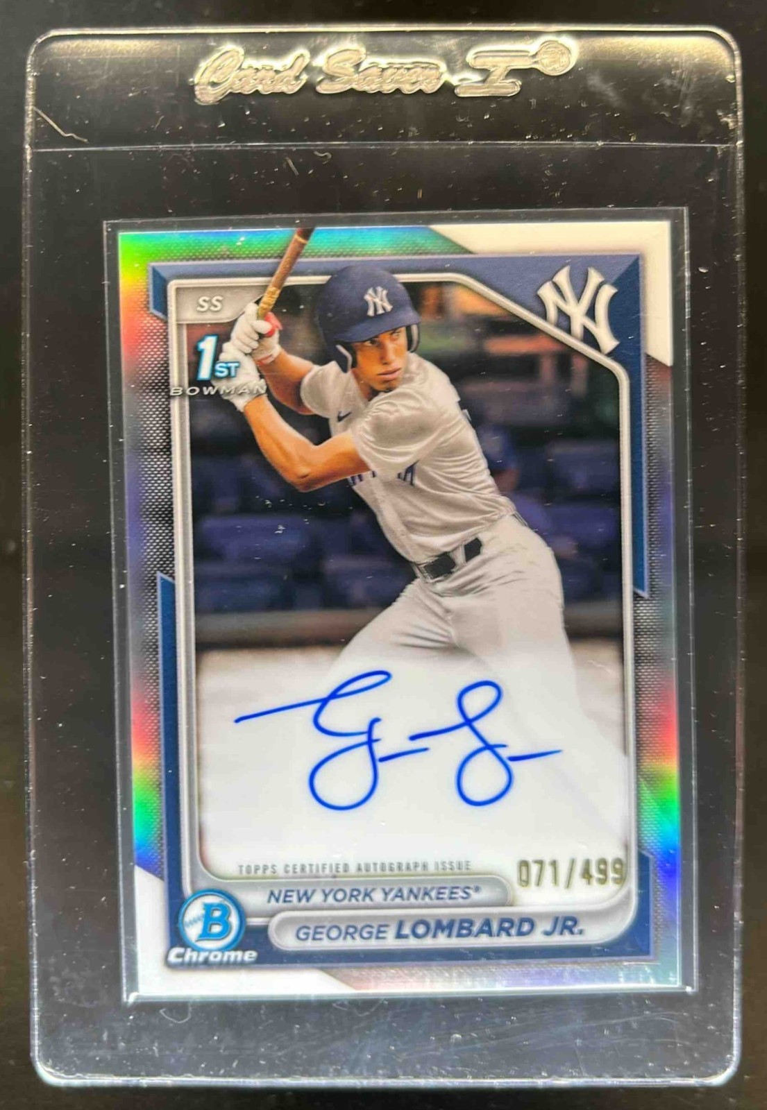 2024 Bowman George Lombard Jr. Chrome Auto Refractor 1st Prospect #71/499