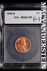 1944-S Lincoln Wheat Cent-ICG MS 66 RD Choice Gem BU No Reserve #SLL627