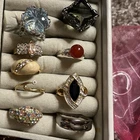 Vintage Statement, Ring Lot Assorted Costume, Jewelry Lot