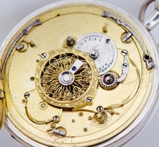 Antique French Silver Quarter Repeater Verge Fusee Pocket Watch Marie Antoinette