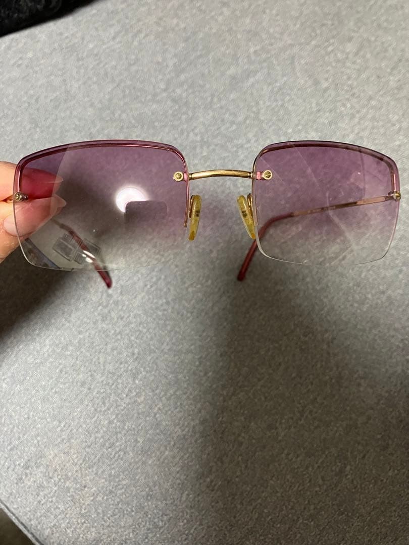 VINTAGE GUCCI GG 1653/S Rimless Sunglasses Gold Pink Purple