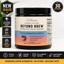 Live Conscious Beyond Brew Mushroom Coffee 7-in-1 Cacao Energy/focus/Gut/Mental-