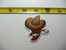 LAUGHING SOMBRERO PEPPER SMALL STICKER DECAL MEXICAN FOOD MEXICO FUNNY