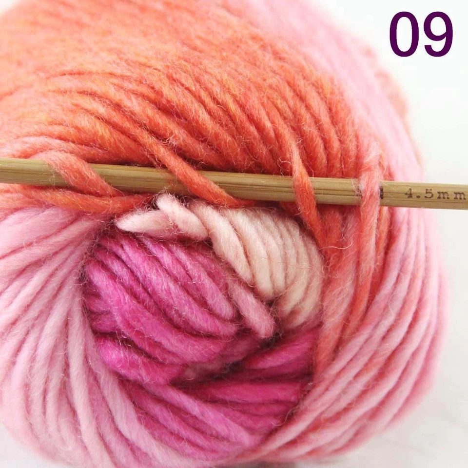 LOTE DE VENTA de 8 madejas X 50 g NUEVAS gruesas coloridas para tejer a mano puntajes hilo de lana 09 Foto 4 de 4