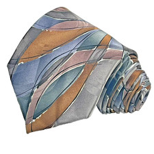 J. Garcia Collection Fifty-Four Snail Garden 100 Silk Neck Tie Brown Gray Mauve