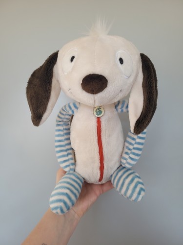 Nici Soft Toy Dog Cream Blue With Zip And hook and loop Plush - Imagen 1 de 7