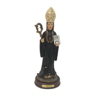 DRW Figur Des Heiligen Benedikt Aus Kunstharz, Handbemalt, 3 X 4 X 12 Cm