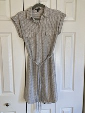 Express XS Olive Green Geometric Print Dress