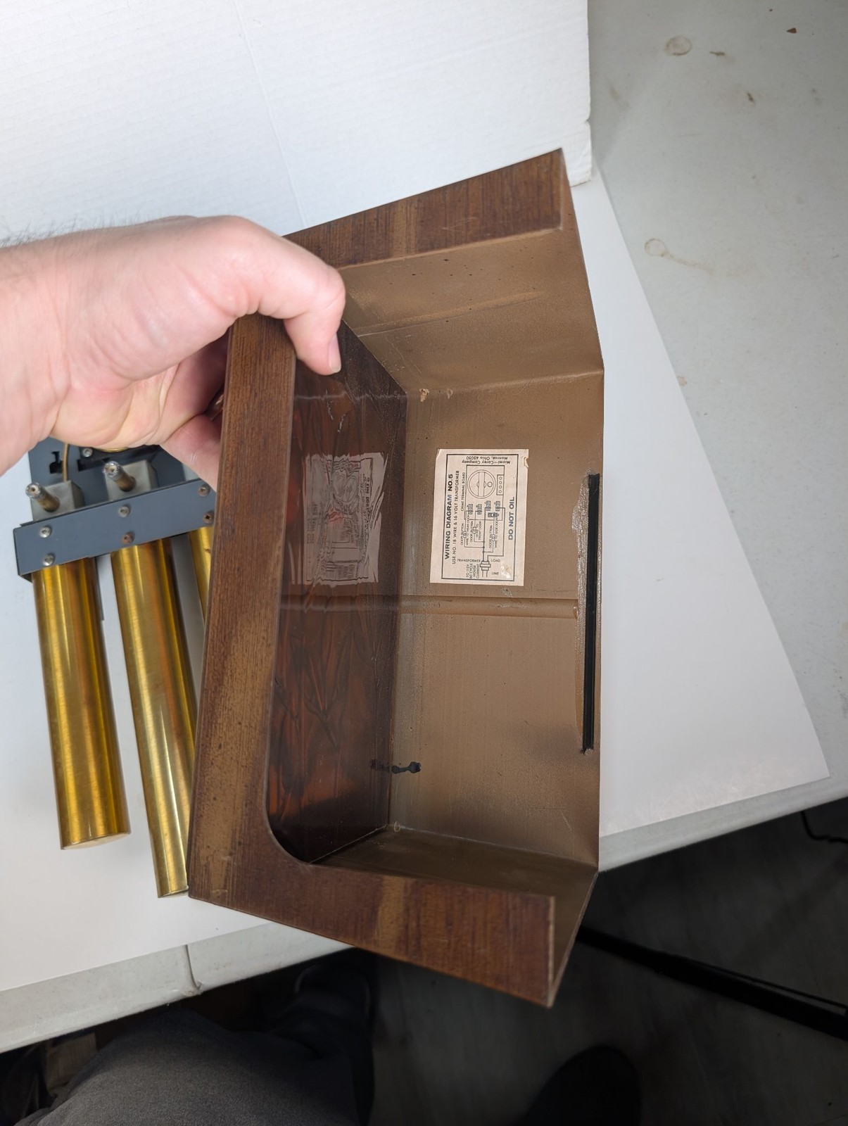 Vintage Tubular Chime Unit 4 Brass Tubes Mechanical Door Chime Needs Repair