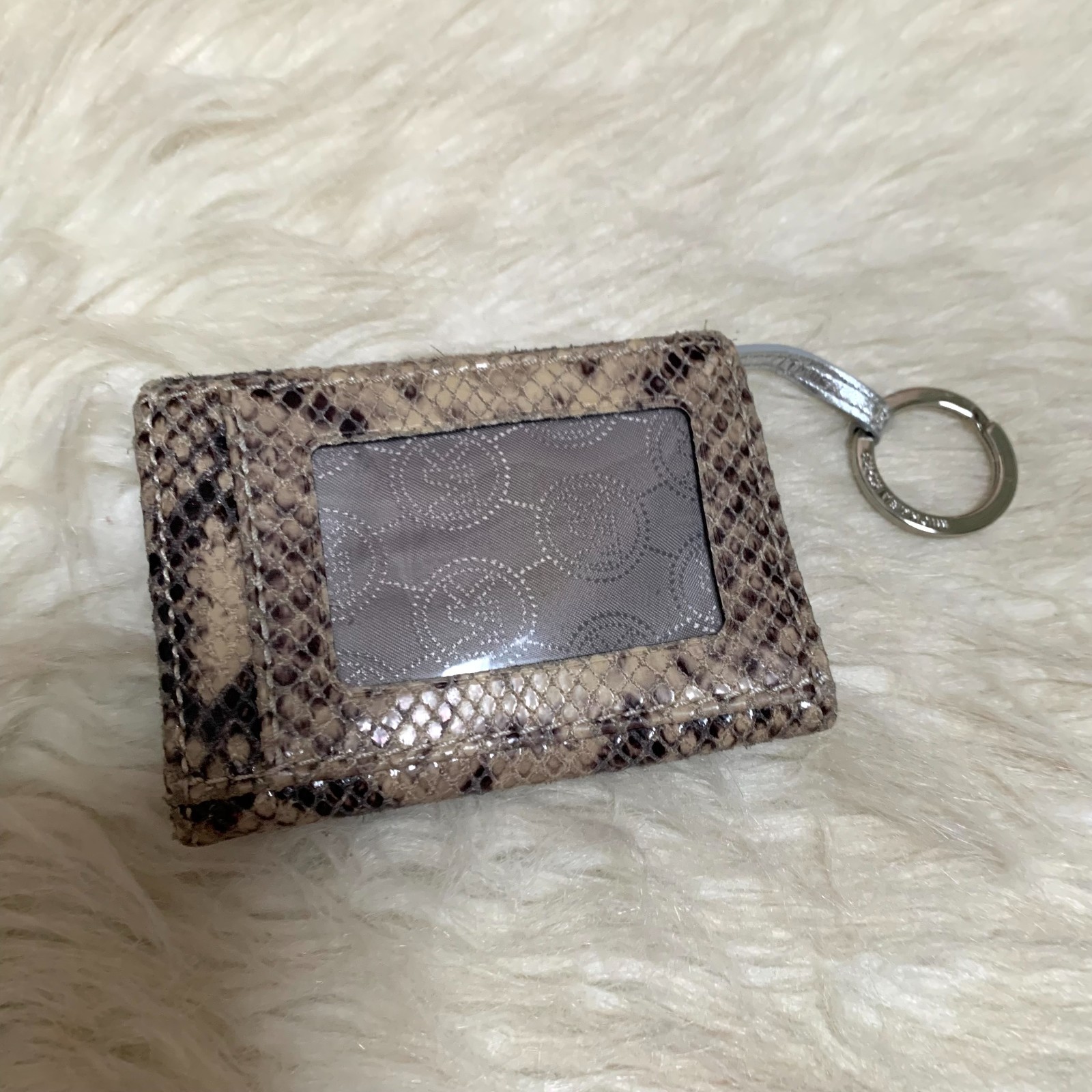 MICHAEL KORS Gray Python Leather Small Vintage JE… - image 7