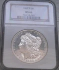 1882 S $1 MORGAN SILVER DOLLAR NGC MS 66-LUSTROUS  GEM-!!!!!!!!!