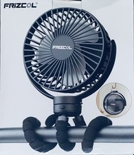 Frizcol Baby Stroller Fan Portable Fan Black Rechargeable Battery Operated NEW