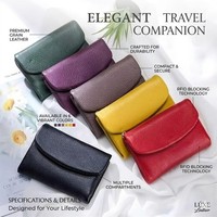 Unisex Pebble Leather Wallet Short Genuine Leather Purse Coins Women Card Bag