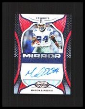 2022 Marion Barber III Auto Certified Mirror Red /35 #MS-MBA Dallas Cowboys