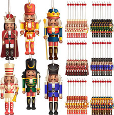 48 Pcs Christmas Nutcracker Ornament Set - African American Style Wooden Figures