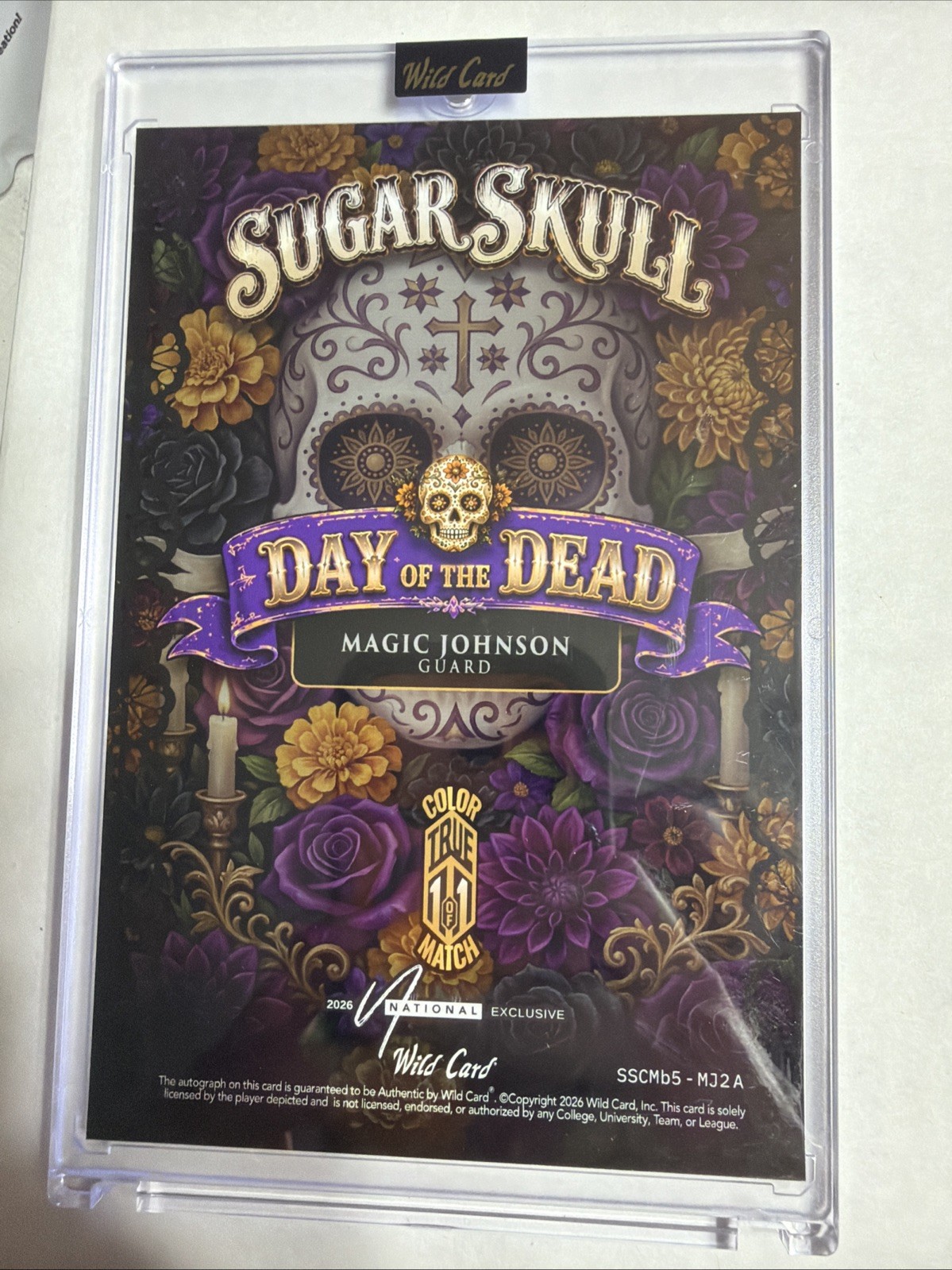Magic Johnson Color Match True 1/1 Auto Wild Card Day Of The Dead view 2