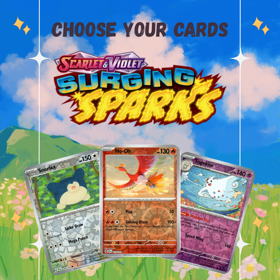 Choose Your Cards Pokemon Surging Sparks NM Holo and Reverse