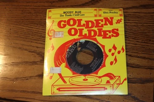 NEW VINYL 45 ELVIS PRESLEY MOODY BLUE SEALED WITH DISPLAY CARD NEW UNPLAYED
