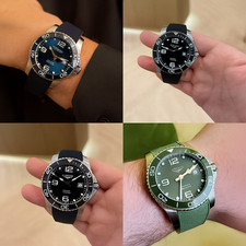 High Quality Silicone Fluoro Rubber Strap for Longines HydroConquest 21mm