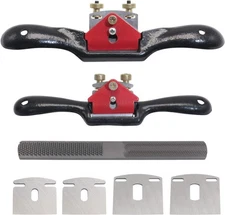 KOOTANS 2pcs 9" 10" Adjustable Spokeshave with Flat Base, 4pcs Replacement Blade