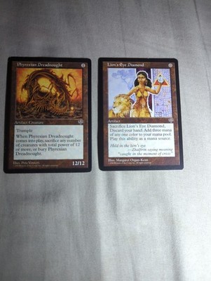 MtG VINTAGE Mirage Lion's Eye Diamond & Phyrexian Dreadnought NM-Mint