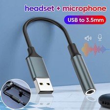 USB to 0.14 in Adapter USB Male to 0.14 in Jack Aux Female for PC Laptop PS5