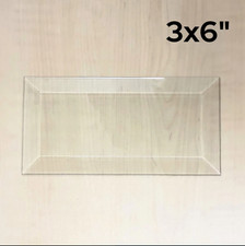 3" x 6" Rectangles Clear Beveled Glass 3 x 6 inch  30 Pack