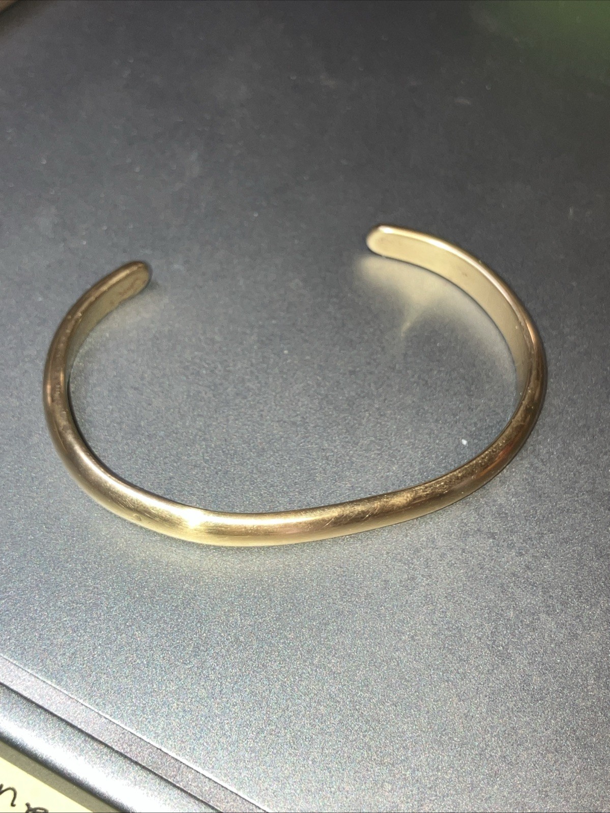 Handwrought Solid Brass Bracelet, Signed - image 2