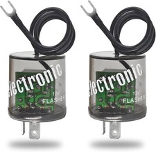 LED Flasher Relay 2 Pins 12V Pack of 2 - Heavy Duty Turn Signal Flasher Relay
