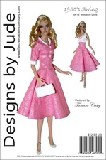 1950's Swing Doll Clothes Sewing Pattern for 16" Modsdoll Dolls